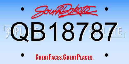 QB18787 South Dakota License Plate