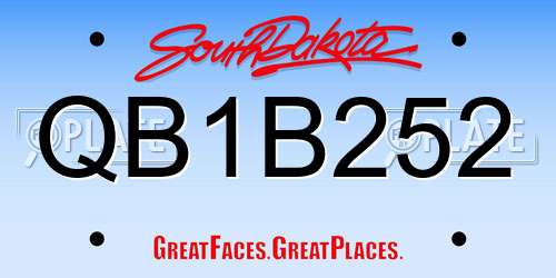 QB1B252 South Dakota License Plate