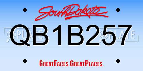 QB1B257 South Dakota License Plate