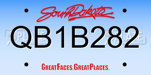 QB1B282 South Dakota License Plate