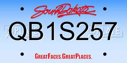 QB1S257 South Dakota License Plate