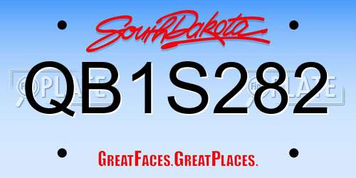 QB1S282 South Dakota License Plate