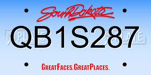 QB1S287 South Dakota License Plate