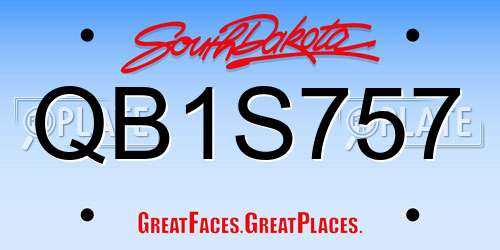 QB1S757 South Dakota License Plate