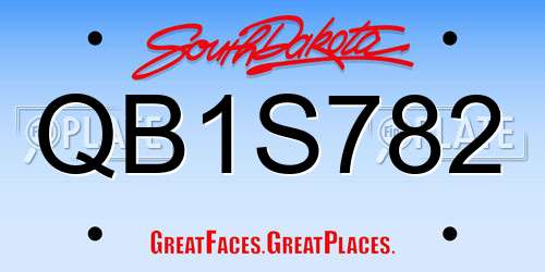 QB1S782 South Dakota License Plate