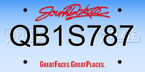 QB1S787 South Dakota License Plate