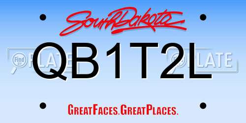 QB1T2L South Dakota License Plate