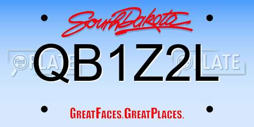 QB1Z2L South Dakota License Plate