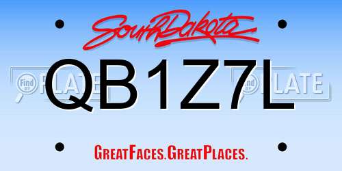 QB1Z7L South Dakota License Plate
