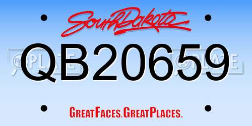 QB20659 South Dakota License Plate