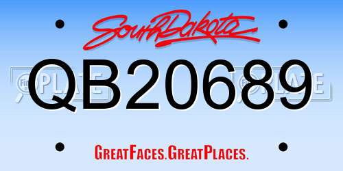 QB20689 South Dakota License Plate