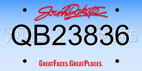 QB23836 South Dakota License Plate