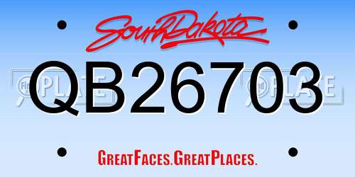 QB26703 South Dakota License Plate