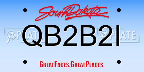 QB2B2I South Dakota License Plate