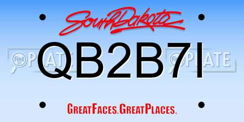 QB2B7I South Dakota License Plate