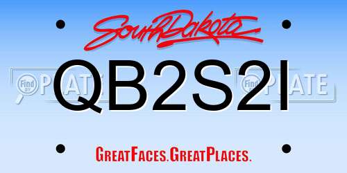 QB2S2I South Dakota License Plate