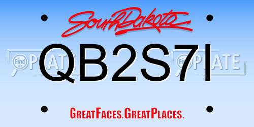 QB2S7I South Dakota License Plate