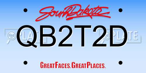 QB2T2D South Dakota License Plate
