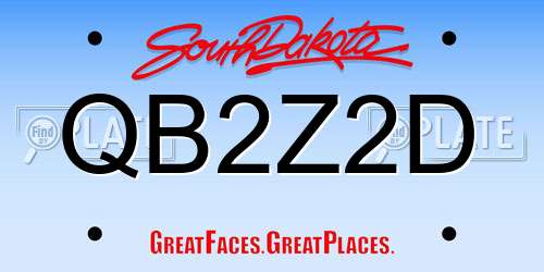 QB2Z2D South Dakota License Plate