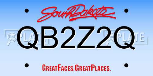 QB2Z2Q South Dakota License Plate