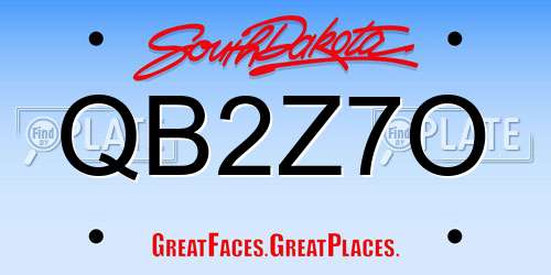 QB2Z7O South Dakota License Plate