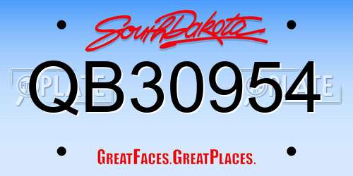 QB30954 South Dakota License Plate