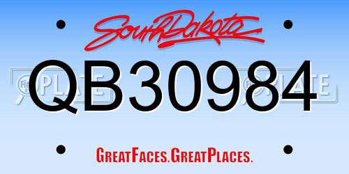 QB30984 South Dakota License Plate