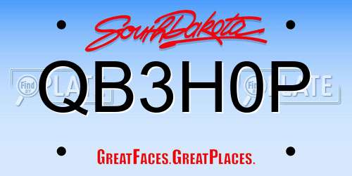 QB3H0P South Dakota License Plate