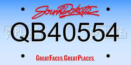 QB40554 South Dakota License Plate