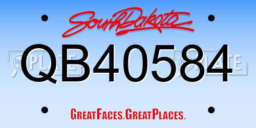 QB40584 South Dakota License Plate