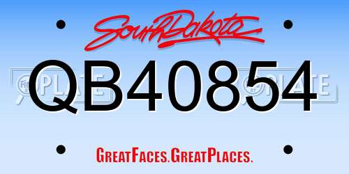 QB40854 South Dakota License Plate