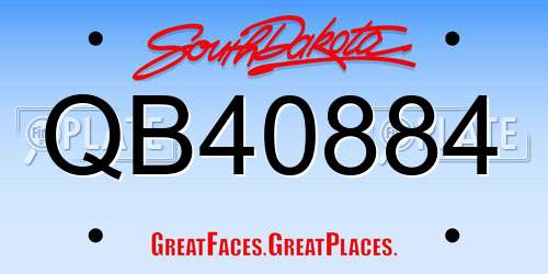 QB40884 South Dakota License Plate