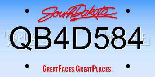 QB4D584 South Dakota License Plate