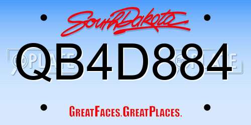 QB4D884 South Dakota License Plate