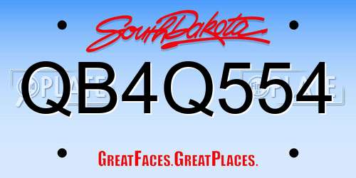 QB4Q554 South Dakota License Plate
