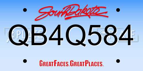 QB4Q584 South Dakota License Plate
