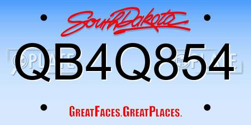 QB4Q854 South Dakota License Plate