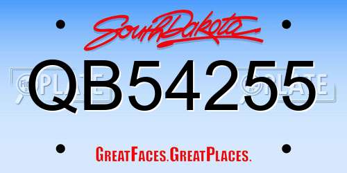 QB54255 South Dakota License Plate