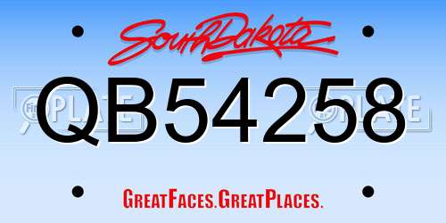 QB54258 South Dakota License Plate
