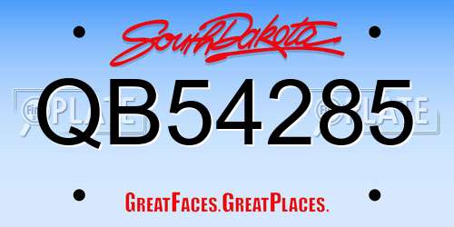 QB54285 South Dakota License Plate