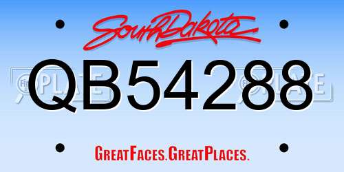 QB54288 South Dakota License Plate