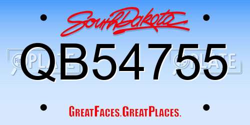 QB54755 South Dakota License Plate