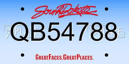 QB54788 South Dakota License Plate