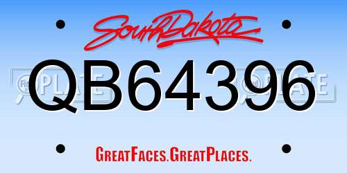 QB64396 South Dakota License Plate