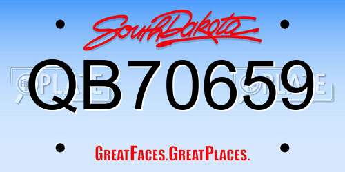 QB70659 South Dakota License Plate