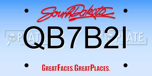 QB7B2I South Dakota License Plate