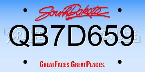 QB7D659 South Dakota License Plate