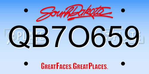 QB7O659 South Dakota License Plate
