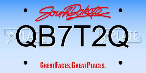 QB7T2Q South Dakota License Plate