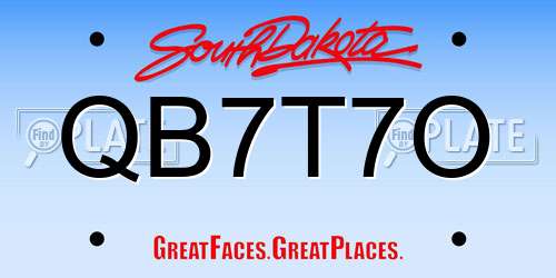 QB7T7O South Dakota License Plate